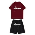 thumbnail image 1 of Playeras Básicas Algodon Hombre Conjunto De Dos Piezas De Camiseta Y Pantalones Cortos De Manga Corta Para Hombre Con Camisa Y Pantalón Corto, 1 of 3
