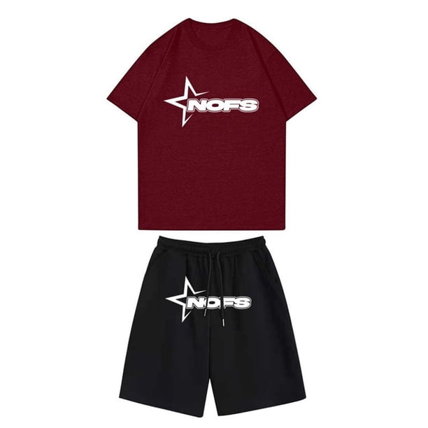 Playeras Básicas Algodon Hombre Conjunto De Dos Piezas De Camiseta Y Pantalones Cortos De Manga Corta Para Hombre Con Camisa Y Pantalón Corto