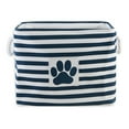 thumbnail image 2 of Bone Dry Pet Storage Collection Striped Paw Patch Bin, Large Rectangle, Navy, 2 of 5