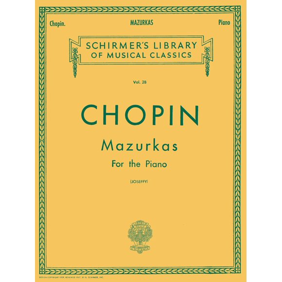 Partitura G. Schirmer: Mazurkas de Chopin para Piano