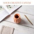 thumbnail image 4 of REGALWOVEN Small Ceramic Bud Cylinder Vase, Matte Ribbed Decorative Flower Vase, Bathroom, Minimalist Boho Home Decor Accent Orange 2.4"L x 2.4"W x 5.1"H, 4 of 6