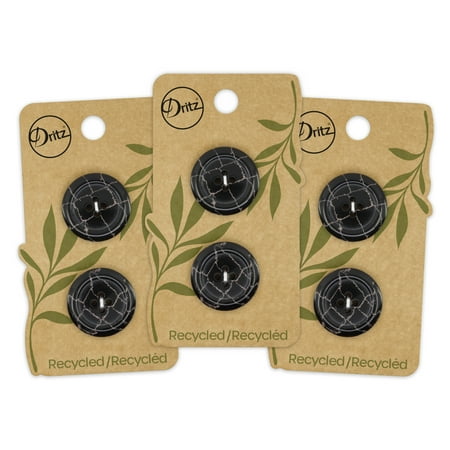 UPC: 0072879307702 | Dritz Recycled Polyester Round Button 23mm Black 3 Pack (6 Count)