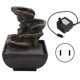 thumbnail image 1 of Fuente de agua de escritorio de resina con sonidos relajantes para el hogar, la oficina o el hotel, fuente de cascada LED duradera de 4 niveles con enchufe estadounidense de 110 V para, 1 of 8