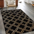 thumbnail image 2 of Black Moroccan Area Rugs 4'x6', Washable Small Throw Rugs for Office Bathroom, Geometric Abstract Art Modern Indoor Outdoor Rug Non-Slip Low Pile Carpet Runner Reversible Floor Mats, 2 of 8
