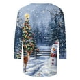 thumbnail image 5 of VKOYWKM 3/4 Length Sleeve Womens Tops Christmas Shirts Crew Neck Christmas Graphic Tees Merry Xmas Gift Top Loose Fit Tunic Blouses, 5 of 5