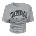 thumbnail image 4 of Trendfront Womens California Graphic T Shirt Letter Print Varsity College Style Crewneck Short Sleeve Tee Retro Casual Streetwear Summer Tops, 4 of 4