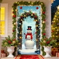 thumbnail image 2 of Qiulaii 3 Pcs Rideau de Porte Festif Père Noël, Décoration de Vacances en Polyester pour Porte d'Entrée, Mur et Fête, Décoration Intérieure Réutilisable 35*71 Po, 2 of 6