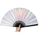 thumbnail image 5 of Abanico de mano Rave láser plateado, ventilador Rave de mano plegable grande,, 5 of 5