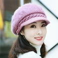 thumbnail image 2 of Outdoor Vintage Casual Warm Beret Hat Skullcap Knitted Visor Beanie Hat GREY, 2 of 8
