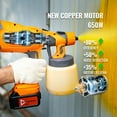 thumbnail image 3 of Bingoway Cordless HVLP Paint Sprayer 20V MAX, 650W Electric Spray Paint Gun with Adjustable 4 Nozzles & 3 Patterns,1000ML Container & 2PCS 4000mAh Batteries for House Furniture Fence Door Painting, 3 of 10