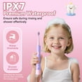 thumbnail image 4 of JTF Kids Electric Toothbrush with 6 Brush Heads, 5 Modes Sonic Electric Toothbrush, IPX7 Waterproof, Rechargeable Power Toothbrush for Home School Travel with Stickers for Girls and Boys, 4 of 9