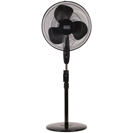 BLACK+DECKER&trade; 3-Speed 48-watt 16-In. Oscillating Stand Fan with Remote (Black)