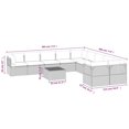 thumbnail image 4 of vidaXL 11 Piece Garden Lounge Set with Cushions Grey Poly Rattan, 4 of 5