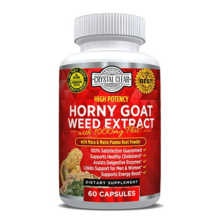 CCS Extra Strength Horny Goat Weed Extract With Saw Palmetto, Maca Root, L Arginine, Tribulus - For Men & Women - All Natural Energy Boost, 60