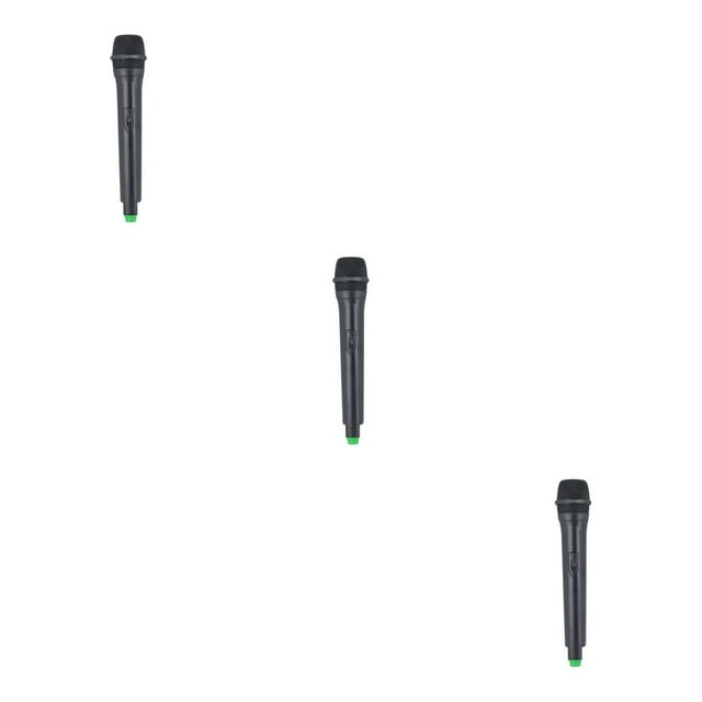 QualitChoice Microphone Artificiel Portatif à Main pour Enfants, Diffusion en Direct, Scène, Performance, Simulation Portable, Faux Micro, Accessoires, Jouet, Festival, Grand Tube, Noir, Ensemble de 3
