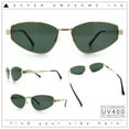 thumbnail image 2 of Womens Y2K Styling Metal Rim Cat Eye Retro Sunglasses Gold - Green, 2 of 8