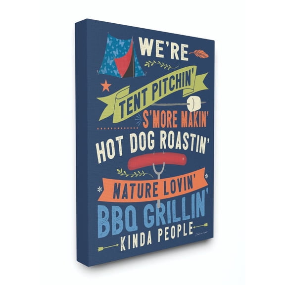 Stupell Industries Camping People Country Home Blue Word Design Canvas Wall Art by Stephanie Workman Marrott