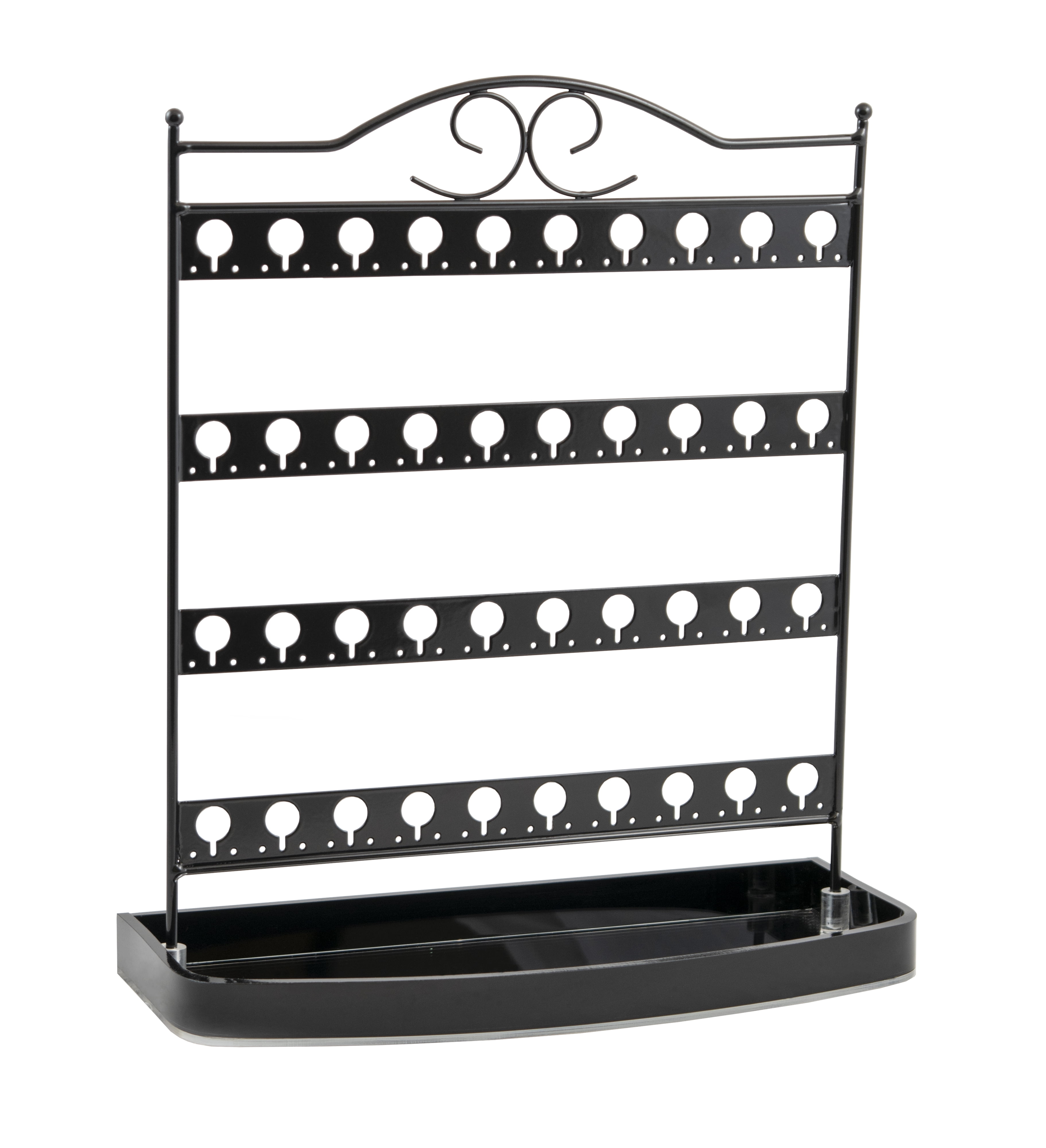 72 Hole Earring Jewelry Necklace Display Rack Metal Stand Shelf Holder Organizer 