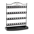 thumbnail image 3 of Mango Steam Tabletop Mirror Base Stud Earring Jewelry Organizer, Display Stand, Storage (Black, Metal), 3 of 11