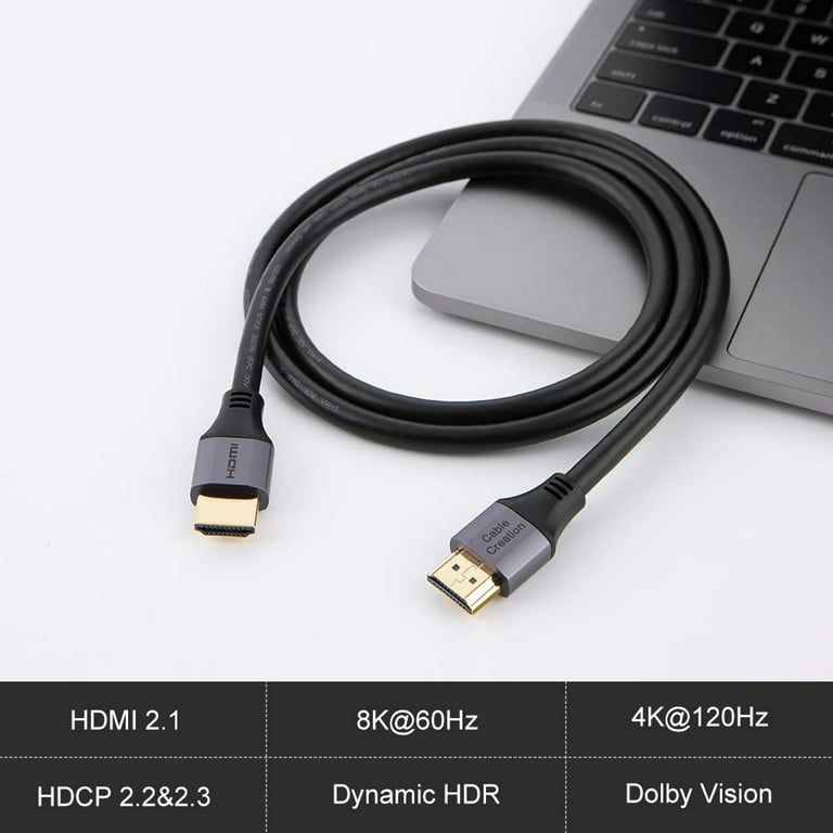 3FT 8K Certified Ultra High Speed HDMI 2.1 Cable 48Gbps eARC Black