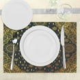 thumbnail image 3 of Ambesonne Mandala Place Mats Set of 4, Boho Paisley Folklore, Standard Size, Charcoal Grey Mustard, 3 of 6