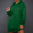 thumbnail image 3 of QUYUON Long Hooded Sweatshirt Women Hoodies Dress Drawstring Pockets Long Sleeve Hoodie Pullover Tops Side Split Hem Blouse Shirts Fall Sweatshirts Winter Sweater Coat Green L, 3 of 8