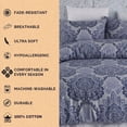 thumbnail image 3 of Luna Queen Cotton Duvet Cover Set of 3 100% Cotton Quilt Cover Bedding Set Lightweight Comforter Cover with Two Pillow Cases, Blue, 3 of 11