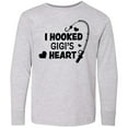 thumbnail image 3 of Inktastic I Hooked Gigi's Heart with Fishing Rod Long Sleeve Youth T-Shirt, 3 of 5