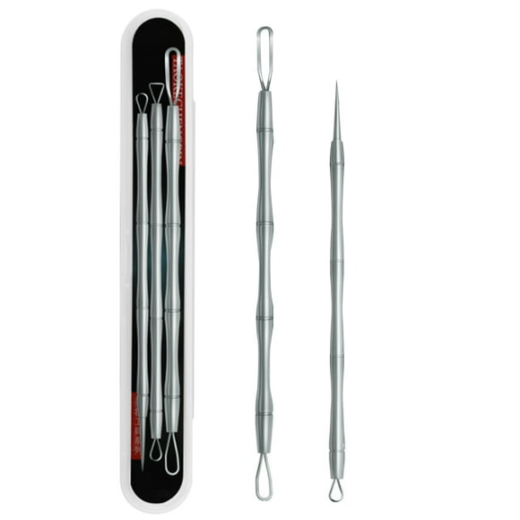 Yeacher 2PCS Pimple Comedone Extractor Tool Acne Removal Kit for Pimples Blackheads Blemish Whitehead Removing Facial Skin Care Tools with Storage Case