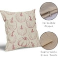 thumbnail image 4 of Fall Pillow Covers 18x18 Set of 2 Pink Pumpkin Autumn Themed Thanksgiving Harvest Print Decorative Throw Pillows Outdoor Pillowcase Farmhouse Linen Cushion Case Decor for Sofa Couch Bed, 4 of 6