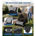 thumbnail image 5 of GIMMYFIVE 26-Inch Heavy Duty Push Lawn Sweeper, 7 Cu. ft. Leaf & Grass Collector, 4 Brushes, Steel, 5 of 7