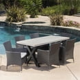 thumbnail image 6 of Noble House Sanibel 7 Piece Concrete Patio Dining Set in White and Black, 6 of 10