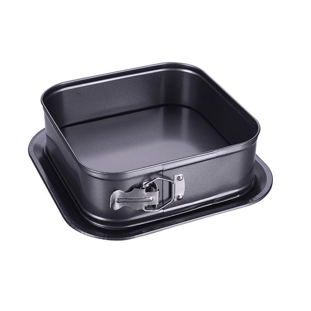 Herramientas para hornear Bandeja para hornear cuadrada para el hogar Molde para pasteles con fondo vivo de acero al carbono Molde para hornear pasteles
