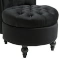 thumbnail image 6 of Online Gym Shop CB16330 Tufted High Back Velvet Accent Chair, Black - 45 in., 6 of 9