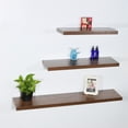 thumbnail image 3 of Davee Set of 3 Modern and Contemporary Antique Walnut Floating Shelf, 3 of 4