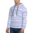 thumbnail image 3 of Pofeuu Striped Gradient Print Mens Casual Hooded Collar Drawstring Hoodies Pullover Sweatshirts Casual Long Sleeve Shirts-Small, 3 of 7