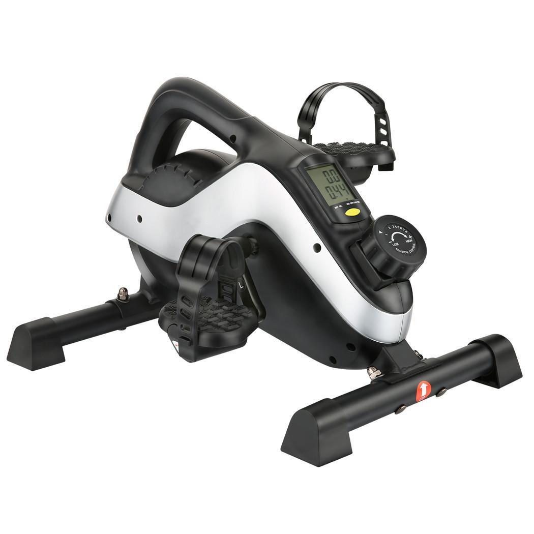 Portable Double Pedal Mini Exercise Bike Under Desk 8 Levels Resistance Trainer Machine