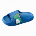 thumbnail image 3 of kpoplk Toddler Kids Flat Slides Sandals Bunny Beach Pool Shower Slides Anti-Slip Home Bath Slippers Cute Summer Outdoor Shoes(Blue,11), 3 of 5