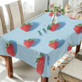 thumbnail image 5 of 60x120 Inch Tablecloth Polyester Square Tablecloth for Home Kitchen Dinner Decor Red Strawberry, 5 of 9