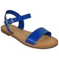 thumbnail image 1 of Soda Shoes Women Basic Gladiator Sandals Ankle Strap Open Toe BIGBOSS-S Royal Blue Patent 7, 1 of 2