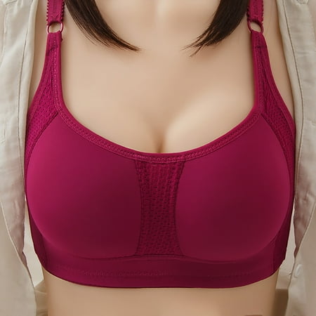 Crunowin Women s Push up Bras Underwire  Floral Embroidery Full Coverage Support Daily Bra Red 85B