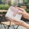 thumbnail image 6 of Women Cute Floral RFID Wallet – Small Bifold Purse with Zipper Coin Pocket, 6 Card Slots & ID Window | Compact Credit Card Holder with Wrist Strap, Stylish Flower-Printed Daily Travel Purse (Pink), 6 of 6