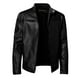 thumbnail image 3 of Fashion Men Autumn Winter Warm Casual Leather Zipper Long Sleeve Jacket Coat Top 2XL, 3 of 4