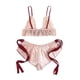 thumbnail image 2 of Lencería VISgogo de dos piezas para mujer Sujetador de vendaje transparente bloque de color sexy + bragas, 2 of 3