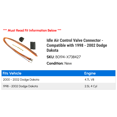 thumbnail image 2 of Idle Air Control Valve Connector - Compatible with 1998 - 2002 Dodge Dakota 1999 2000 2001, 2 of 2