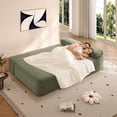 thumbnail image 5 of Miniyam 78.7" Sleeper Sofa Bed, Convertible Corduroy Floor Couch, No Assembly, 3 Pillows, Green, 5 of 7