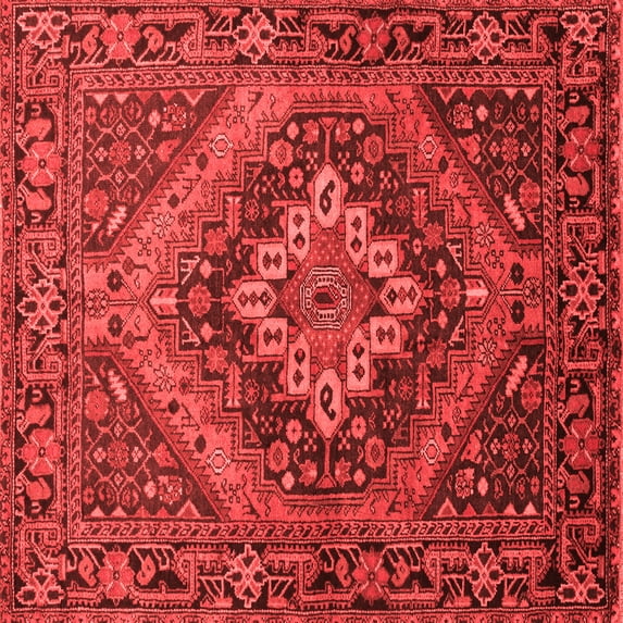 Ahgly Company Indoor Square Persian Red Traditional Area Rugs, 8' Square