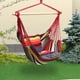 thumbnail image 4 of Columpio de cuerda colgante portátil cojines de asiento, hamaca colgante de 150 kg para patio, jardín, dormitorio, exterior, Patio shamjiam columpio hamaca, 4 of 7