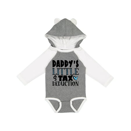 

Inktastic Daddy s Little Tax Deduction Blue Hearts Gift Baby Boy or Baby Girl Long Sleeve Bodysuit