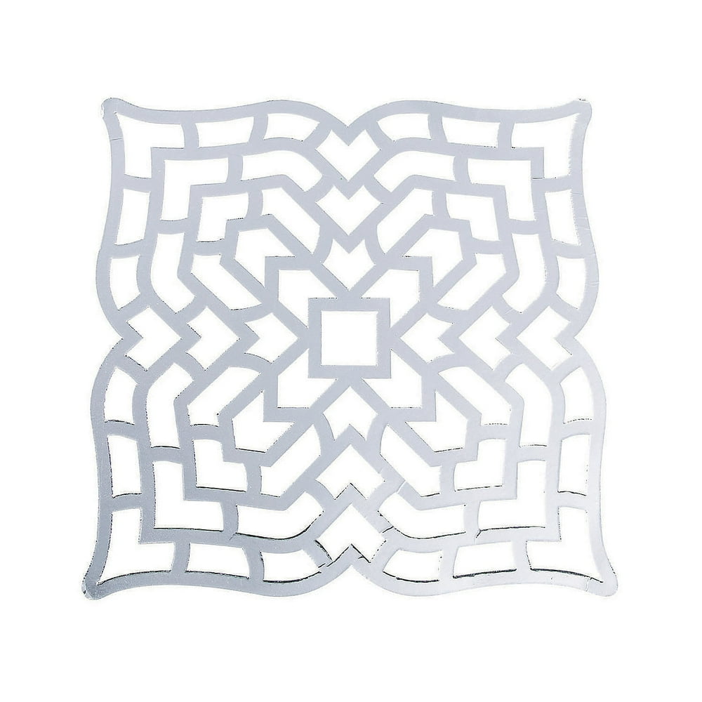 Silver Foil Cardstock Placemat 24Pc Party Supplies 24 Pieces